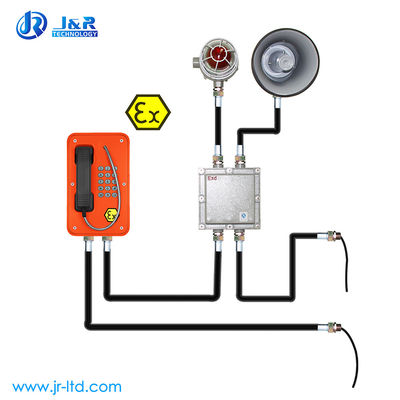سعر جيد الخط الساخن ATEX الهواتف البث IP67 التناظرية مع EX القرن فلاشر الانترنت